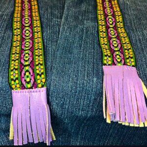 Colorful Woven Belt with Fringe